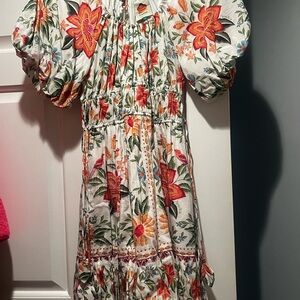 FARM Rio Floral Puff Sleeve Dress - Multicolor